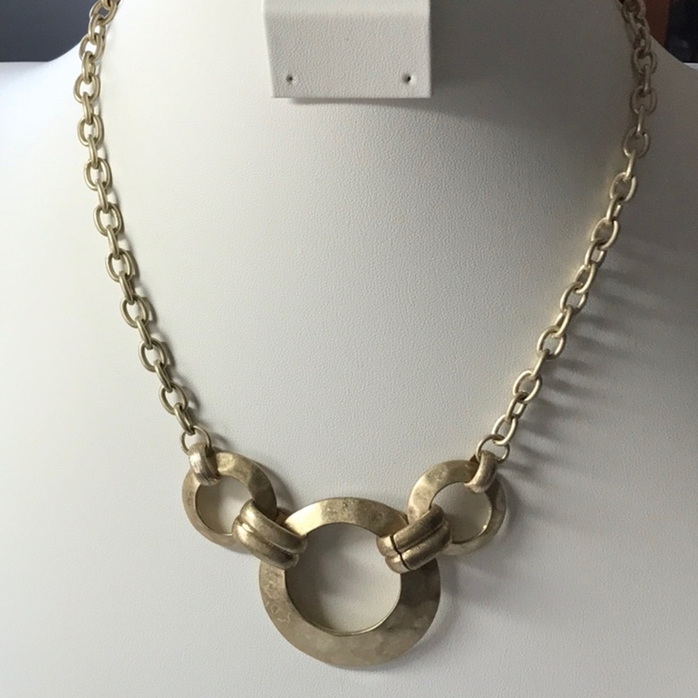 Jones New York necklace with circle pendant, gold tone